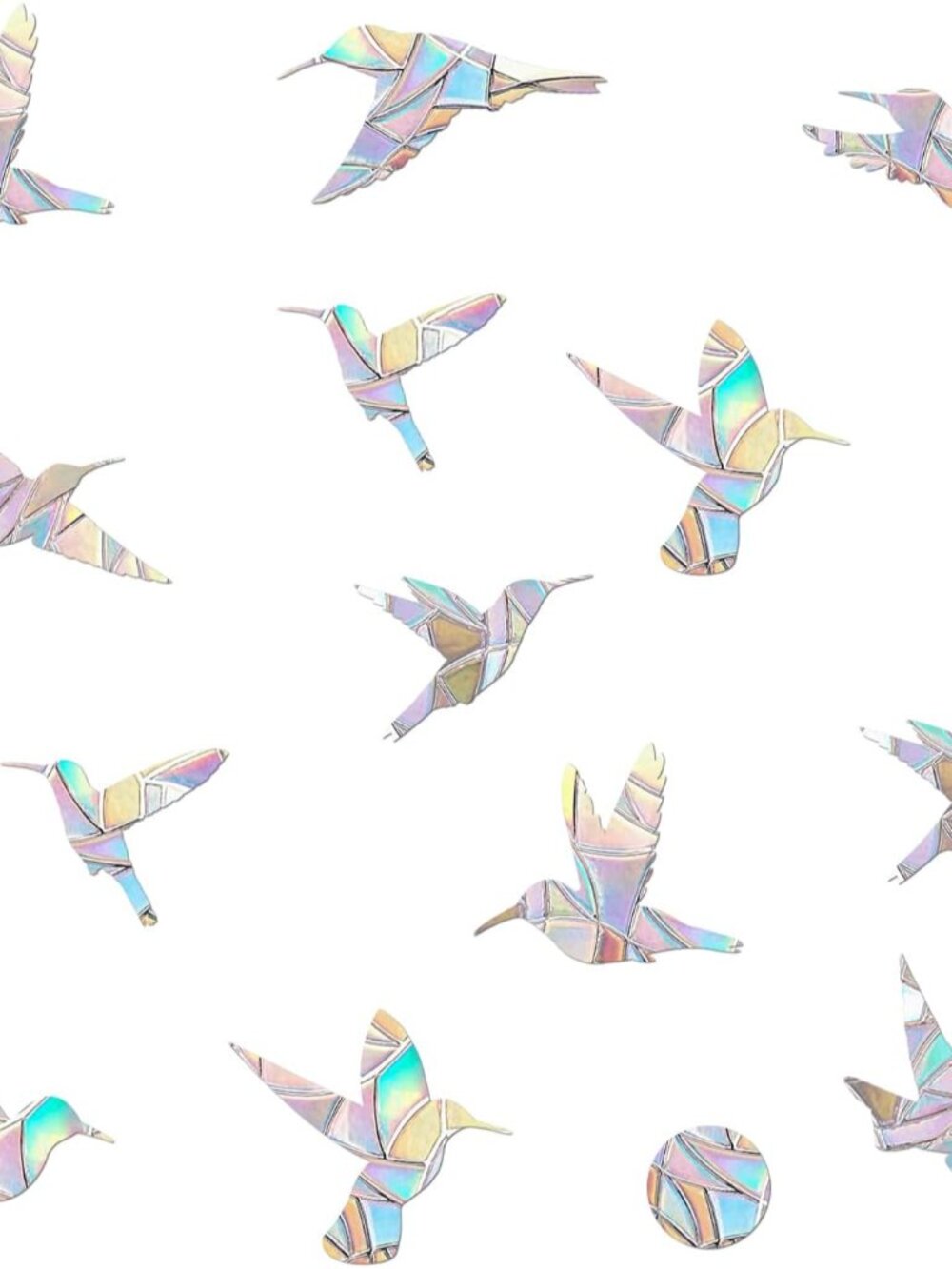 48 Pieces Static Window Clings Decals for Bird Strikes, Hummingbird-Circle